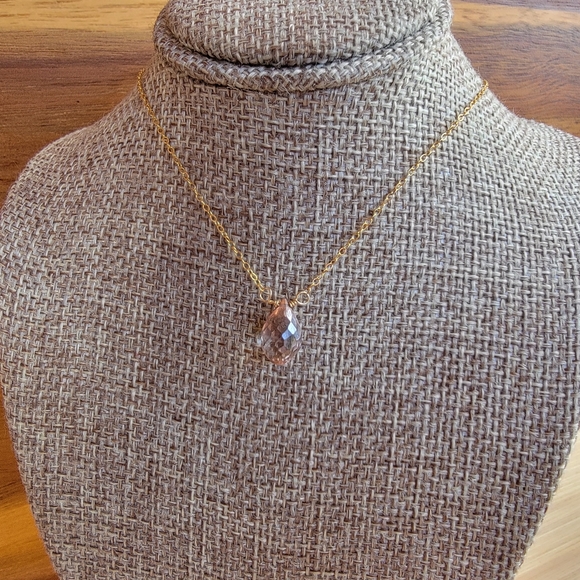 MYSTUC CHAMPAGNE QUARTZ Necklace Minimalist Crystal Gemstone - Picture 3 of 4